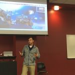 Speaker Ryan O’dell speaks to attendees at the Mobile Section January meeting on augmented reality welding and the need for trained welders.