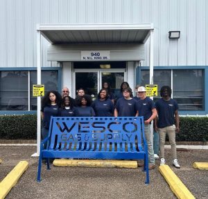Class of 2024-2025 students showed off their skills by fabricating a park bench that was presented to WESCO Gas & Welding Supply Inc.